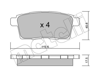 Комплект тормозных колодок, дисковый тормоз METELLI 22-0873-0 для MAZDA CX-9