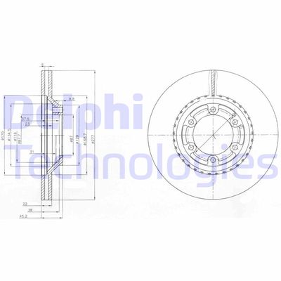 DELPHI BG3679 Тормозные диски  для HYUNDAI GALLOPER II (JK-01) 2.5 TD intercooler