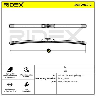перо на чистачка RIDEX 298W0412