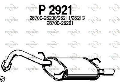 Глушитель выхлопных газов конечный FENNO P2921 для HYUNDAI LANTRA