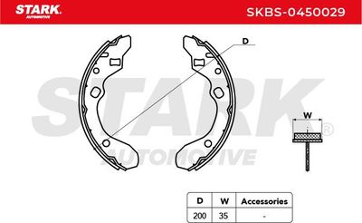 комплект спирачна челюст STARK SKBS-0450029