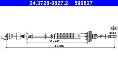 Cable Pull, clutch control 24.3728-0827.2