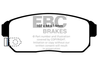 Комплект тормозных колодок, дисковый тормоз EBC Brakes DP21691 для SUZUKI IGNIS