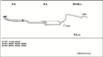 Układ wydechowy WALKER MBK008744AA
