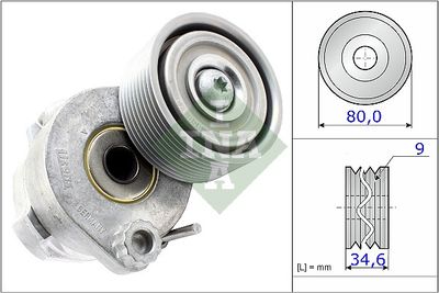 Schaeffler INA Įtempiklio skriemulys, V formos rumbuotas diržas