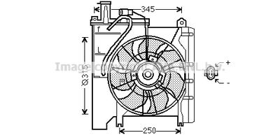 AVA QUALITY COOLING TO7553 Вентилятор системы охлаждения двигателя  для PEUGEOT 107 (Пежо 107)