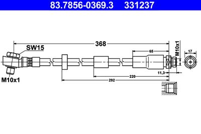 ATE 83.7856-0369.3 Гальмівний шланг для JAGUAR (Ягуар)