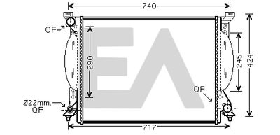 EACLIMA 31R02040 Радиатор охлаждения двигателя EACLIMA для AUDI A6 C5 Avant (4B5)