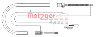 Тросик, cтояночный тормоз METZGER 11.6585 для RENAULT CLIO