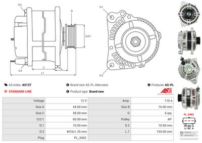 GENERATOR / ALTERNATOR AS-PL A5137 4
