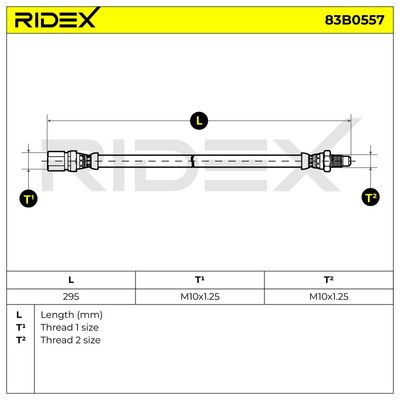 спирачен маркуч RIDEX 83B0557