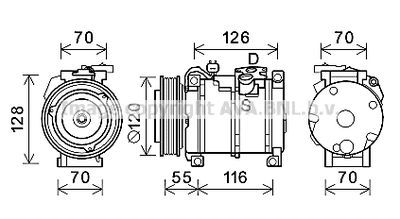 Компрессор, кондиционер AVA QUALITY COOLING JEK068 для JEEP CHEROKEE