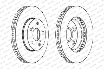 Remschijf set (2 stuks) Voor Links/Rechts past: TOYOTA ALLION I, CALDINA, CARINA E VI, CARINA VII, CELICA, OPA, PREMIO, PRIUS, PRIUS PLUS 1.5-2.2D 02.92-