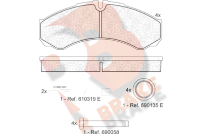 Комплект тормозных колодок, дисковый тормоз R BRAKE RB1208-123 для RENAULT MASCOTT