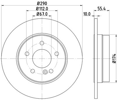Тормозной диск HELLA 8DD 355 104-321 для MERCEDES-BENZ SLK