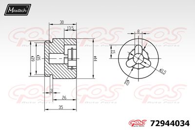 Поршень, корпус скобы тормоза MAXTECH 72944034 для MERCEDES-BENZ T1/TN