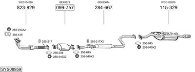 ABGASANLAGE BOSAL SYS08959