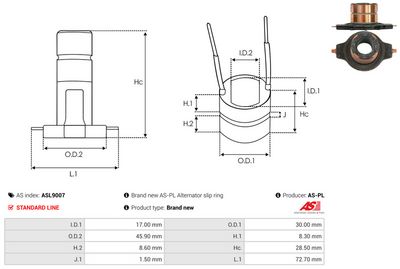 COLECTOR ALTERNATOR AS-PL ASL9007 2