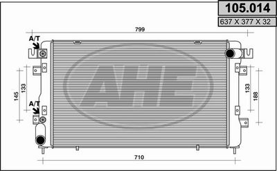 AHE 105.014 Радиатор охлаждения двигателя  для CHRYSLER  (Крайслер Висион)