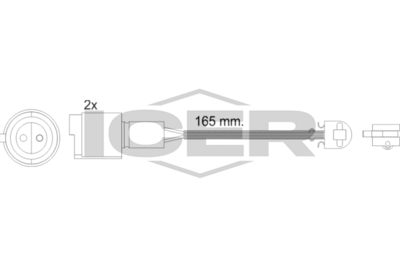 предупредителен контактен сензор, износване на накладките ICER 610238 E C
