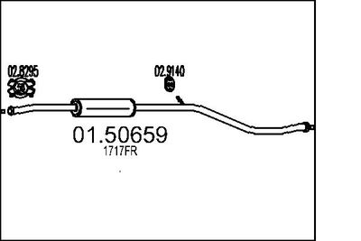 MTS 01.50659 Глушитель выхлопных газов  для PEUGEOT 206 (Пежо 206)