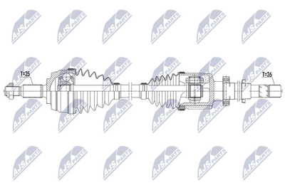 Приводной вал NTY NPW-RE-159 для RENAULT SCÉNIC