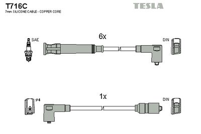 комплект запалителеи кабели TESLA T716C