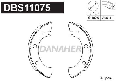 Комплект тормозных колодок DANAHER DBS11075 для SUBARU LEONE