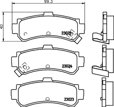 Комплект тормозных колодок, дисковый тормоз 8DB 355 017-191