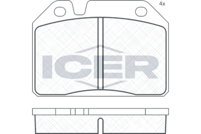 комплект спирачно феродо, дискови спирачки ICER 180091