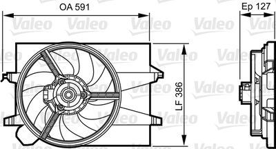 Вентилятор, охлаждение двигателя VALEO 696278 для FORD FUSION