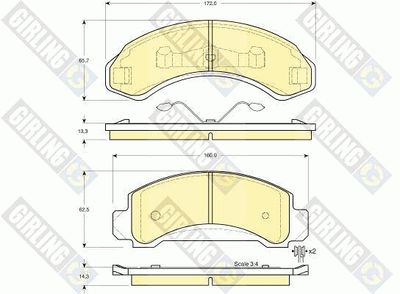 Комплект тормозных колодок, дисковый тормоз GIRLING 6140043 для FORD USA RANGER