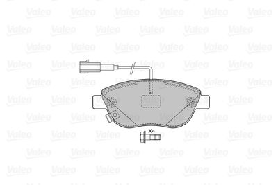 Комплект тормозных колодок, дисковый тормоз VALEO 598721 для FIAT LINEA
