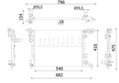 Радиатор, охлаждение двигателя WILMINK GROUP WG2183315 для FIAT 500L