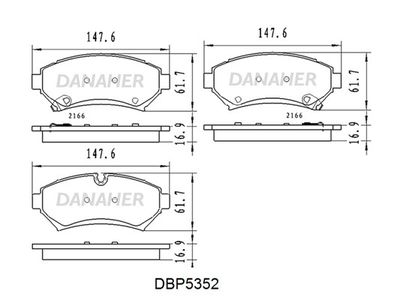 Комплект тормозных колодок, дисковый тормоз DANAHER DBP5352 для CADILLAC SEVILLE