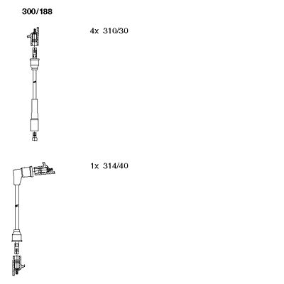 Комплект проводов зажигания BREMI 300/188 для VOLVO 66