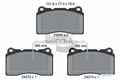 BENDIX Braking BPD2118 Тормозные колодки и сигнализаторы  для ALFA ROMEO GT (937_) 3.2 GTA (937CXP1B)