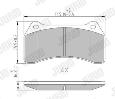 JURID 573939J Тормозные колодки и сигнализаторы  для JAGUAR S-TYPE II (X200) 2.7 D