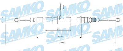 Тросик, cтояночный тормоз SAMKO C1417B для FIAT TEMPRA