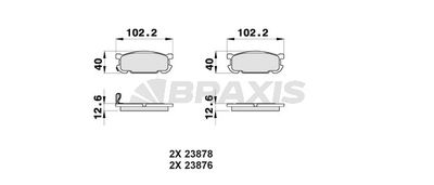 Комплект тормозных колодок, дисковый тормоз BRAXIS AB0409 для MAZDA MX-5
