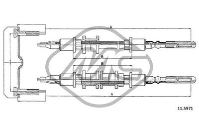 Тросик, cтояночный тормоз Metalcaucho 82497 для OPEL CALIBRA