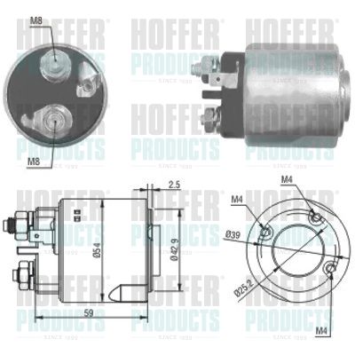Тяговое реле, стартер HOFFER 46160 для RENAULT MODUS