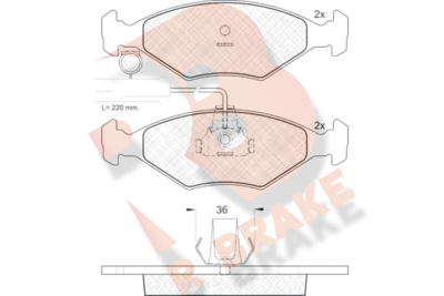 Комплект тормозных колодок, дисковый тормоз R BRAKE RB1226 для FIAT ALBEA