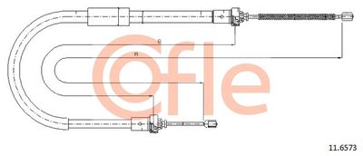 Тросик, cтояночный тормоз COFLE 92.11.6573 для RENAULT CLIO