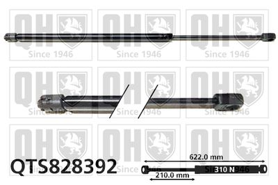 газов амортисьор, капак на двигателя QUINTON HAZELL QTS828392