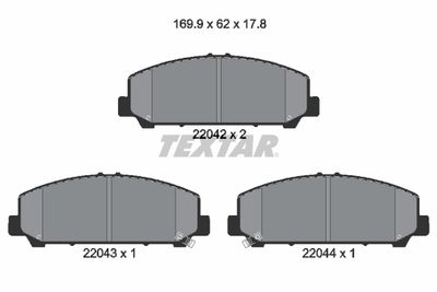 Комплект тормозных колодок, дисковый тормоз TEXTAR 2204201 для NISSAN ARMADA