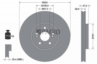 Tarcza hamulcowa PAGID 54194NHC