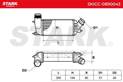 интеркулер (охладител за въздуха на турбината) STARK SKICC-0890043
