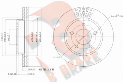 Тормозной диск R BRAKE 78RBD20001 для CHRYSLER VISION