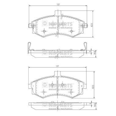 Комплект тормозных колодок, дисковый тормоз NIPPARTS J3600535 для HYUNDAI MATRIX
